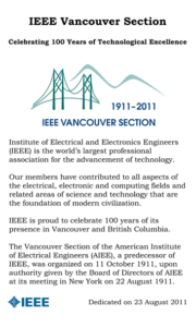 Vancouver Section Centennial Monument - plaque inscription