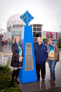 Mazana Armstrong, Keith Brown, and Meliha Selak at the Vancouver Section Centennial Monument unveiling - Sept 28, 2013