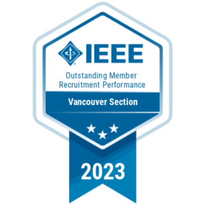 IEEE Badge, Awarded to Vancouver Section for "Outstanding Member Recruitment Performance" 2023